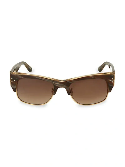 Shop Linda Farrow Novelty 51mm Square Sunglasses In Brown