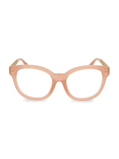 Shop Linda Farrow 52mm Oval Optical Glasses In Nectarine