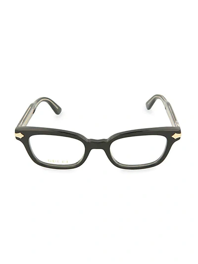 Shop Gucci 51mm Square Novelty Optical Glasses In Black Clear