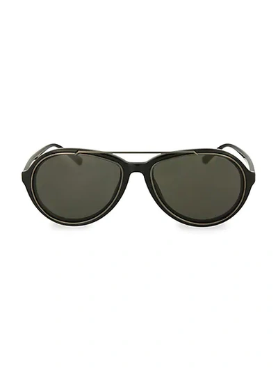 Shop Linda Farrow Novelty 59mm Aviator Sunglasses In Black Dark