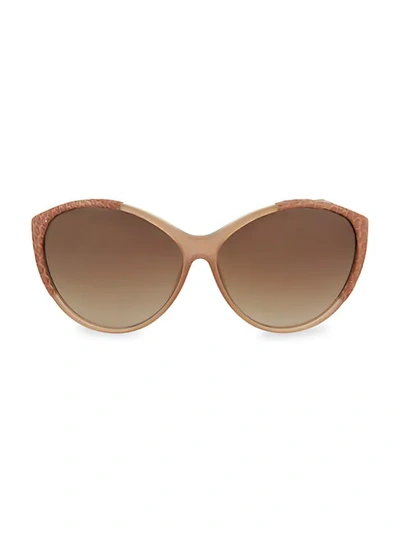 Shop Linda Farrow Novelty 63mm Round Sunglasses In Mink Taupe