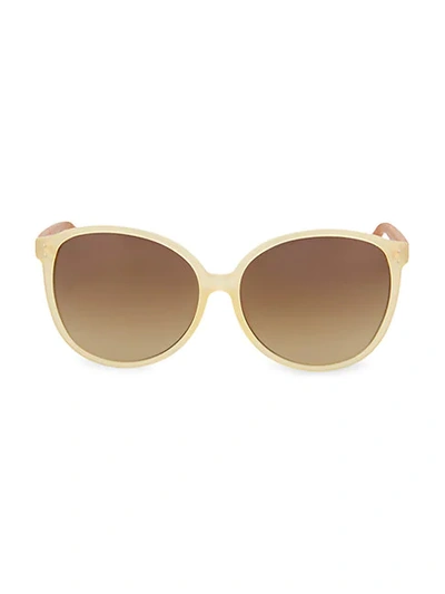 Shop Linda Farrow 61mm Round Sunglasses In Nude Mustard