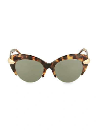 Shop Pomellato 52mm Cat Eye Novelty Sunglasses In Avana Green