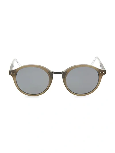 Shop Bottega Veneta Core 48mm Round Sunglasses In Grey