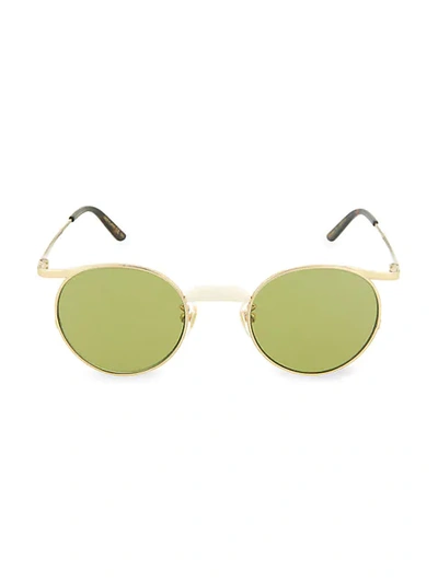 Shop Gucci 47mm Round Sunglasses In Green