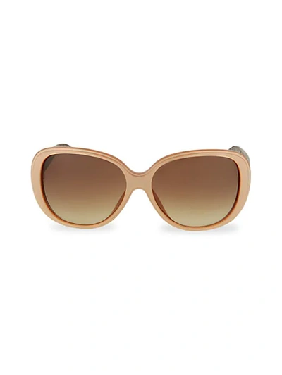 Shop Linda Farrow 58mm Retro Round Novelty Sunglasses In Chiffon Mocha