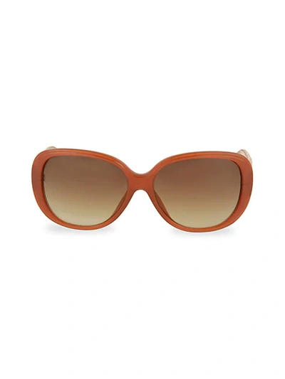 Shop Linda Farrow 58mm Oversized Sunglasses In Chocolate