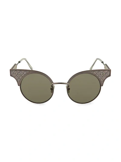 Shop Bottega Veneta Women's 49mm Novelty Winged Sunglasses In Ruthenium