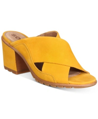 Shop Sorel Nadia Mules Women's Shoes In Golden Yellow