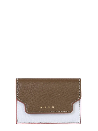 Shop Marni Wallet With Logo In Marrone