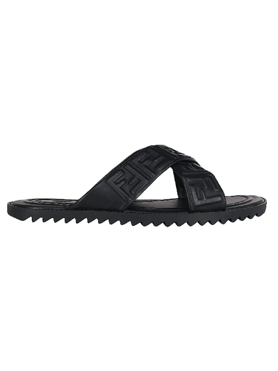 Shop Fendi Sandals In Nero