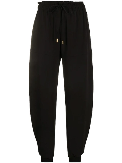 Shop Chloé Tapered Track Pants In Black