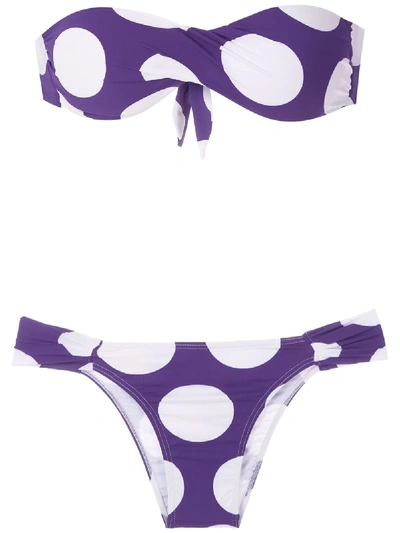 Shop Brigitte Manu Mel Printed Bikini Set In Purple