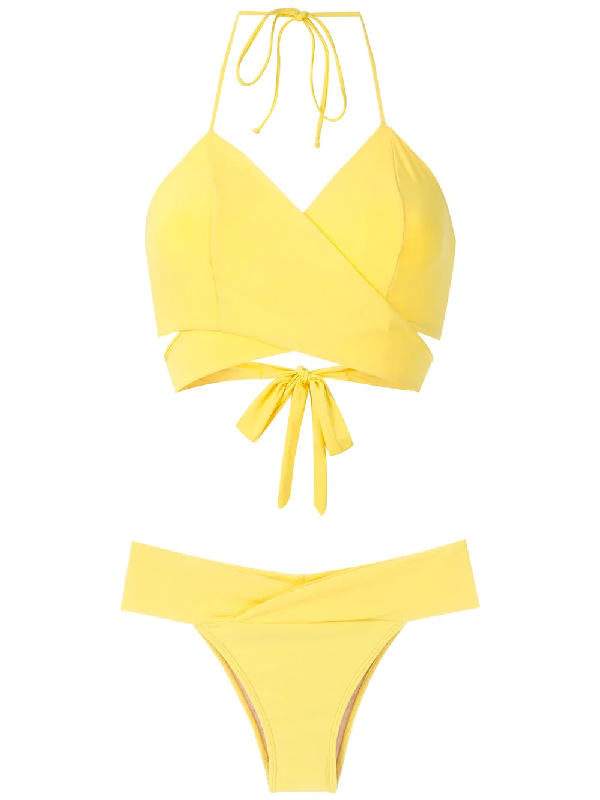 yellow wrap bikini