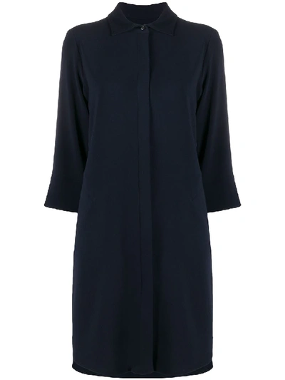 Shop Alberto Biani Shift Shirt Dress In Blue