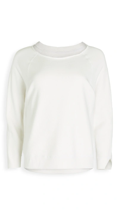 Shop Nili Lotan Luka Scoop Neck Sweatshirt In Vintage White