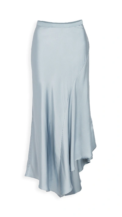 Shop Anine Bing Bailey Silk Skirt In Light Blue