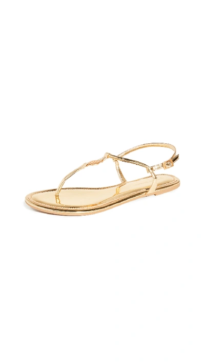 Shop Tory Burch Emmy Flat Sandals In Gold