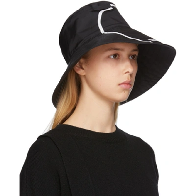 Shop Valentino Black  Garavani Vlogo Bucket Hat In 0ni Black