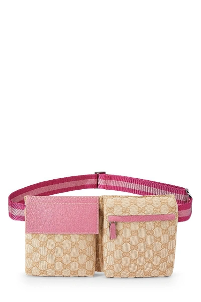 Pre-owned Gucci Pink Original Gg Canvas Belt Bag
