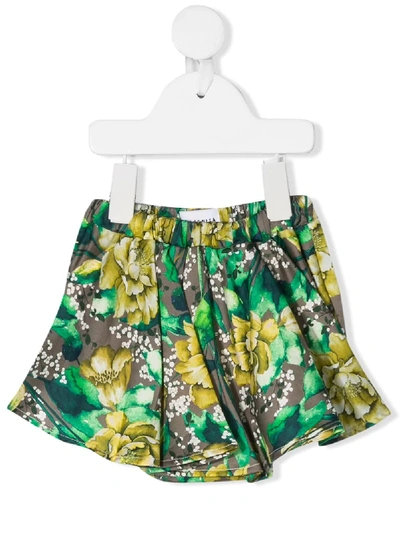 Shop Wolf & Rita Floral Gathered Shorts In Green