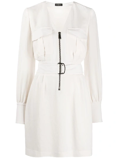 Shop Pinko Belted Shirt Dress In White