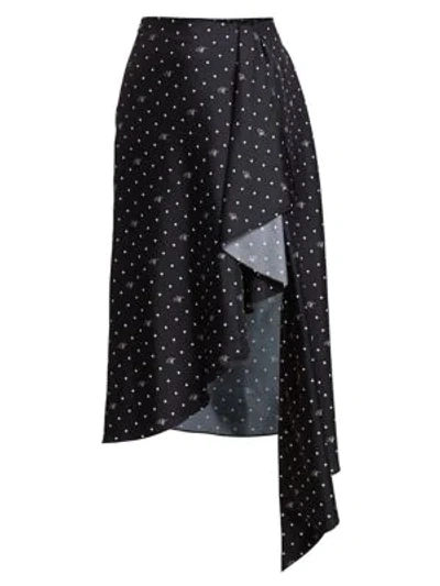 Shop Monse Dotted Cascade Slip Skirt In Midnight Multi