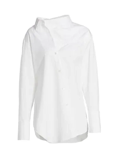 Shop Monse Poplin Twisted Collar Shirt In White