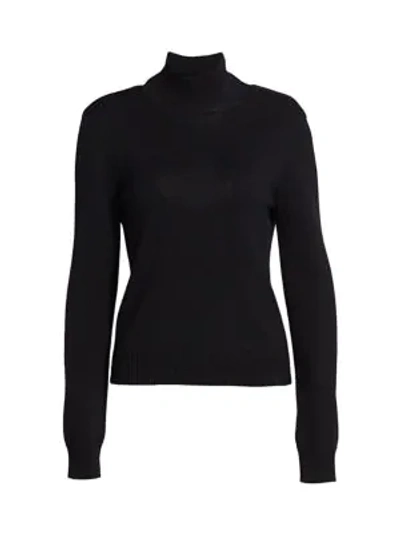 Shop Monse Ribbed Merino Wool Cowlback Sweater In Black