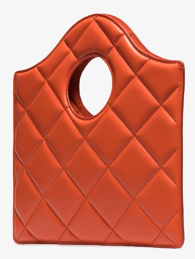 Shop A.w.a.k.e. Orange Quilted Leather Clutch Bag