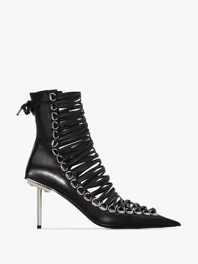 Shop Balenciaga Corset 80 Leather Ankle Boots - Women's - Leather In Black