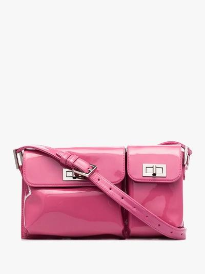 Shop By Far Pink Billy Patent Leather Shoulder Bag
