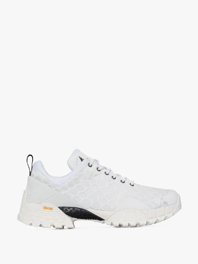 Shop Roa White Oblique Hiking Sneakers