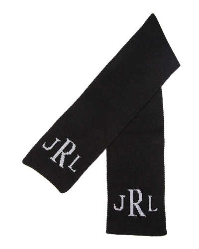 Shop Butterscotch Blankees Kid's Metallic Classic Monogram Scarf, Personalized In Black/silver