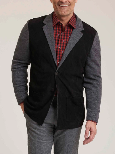 Shop Robert Graham R Collection Marco Sweater Jacket In Charcoal