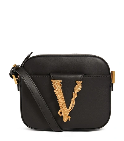 Shop Versace Leather Virtus Camera Bag