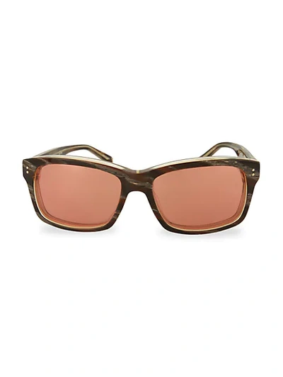 Shop Linda Farrow 57mm Rectangular Sunglasses In Brown