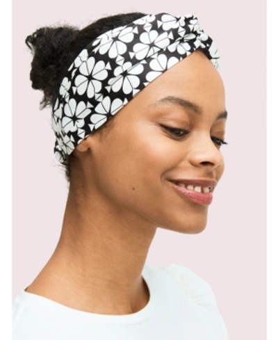 Shop Kate Spade New York Bicolor Spade Flower Turban Headband In Black
