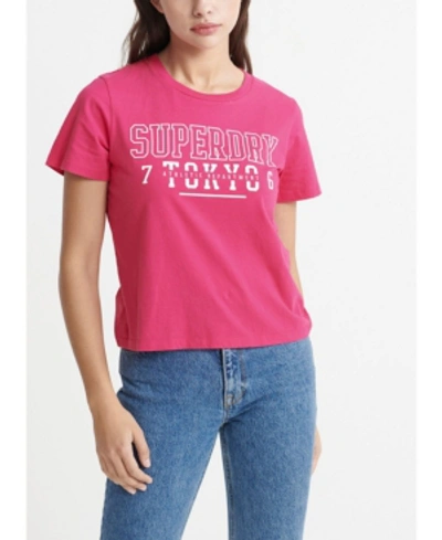 Shop Superdry Track Field T-shirt In Fuchsia