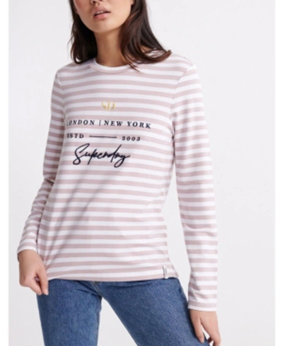 Shop Superdry Summer Applique Long-sleeve T-shirt In Pink