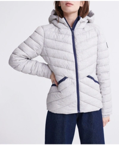 Shop Superdry Essentials Helio Padded Jacket In Gray