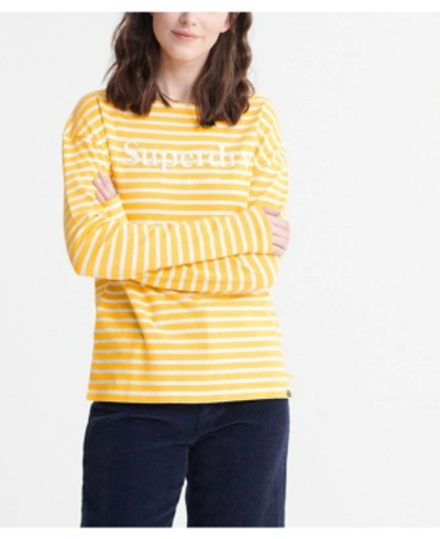 Shop Superdry Blair Stripe Long-sleeved T-shirt In Yellow