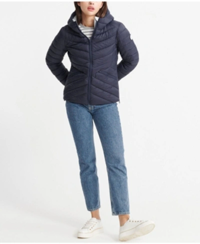 Shop Superdry Essentials Helio Padded Jacket In Navy