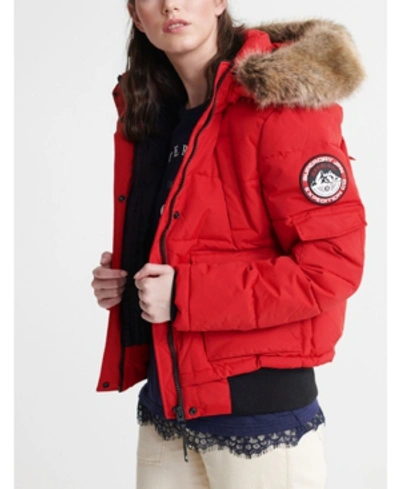 Shop Superdry Ella Everest Bomber Jacket In Red