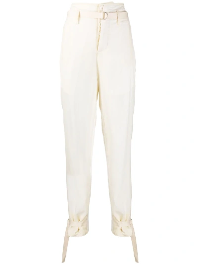 Shop Ben Taverniti Unravel Project Milena High-waisted Trousers In Neutrals