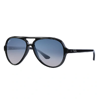 Shop Ray Ban Cats 5000 Classic Sunglasses Black Frame Blue Lenses 59-13