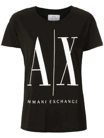 Shop Armani Exchange Logo Print T-shirt In Black