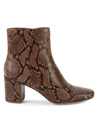 Shop Splendid Heather Iii Snakeskin-embossed Leather Booties In Brown Snake