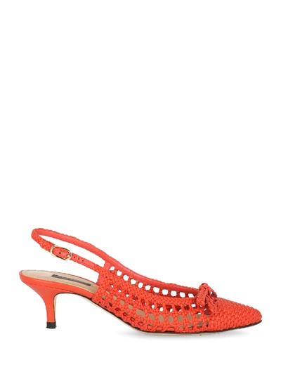 Pre-owned Dolce & Gabbana Mules In Orange