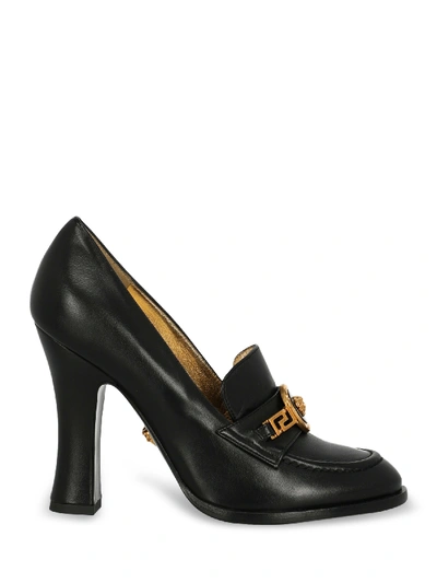 Shop Versace Loafers In Black